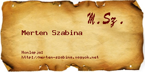 Merten Szabina névjegykártya